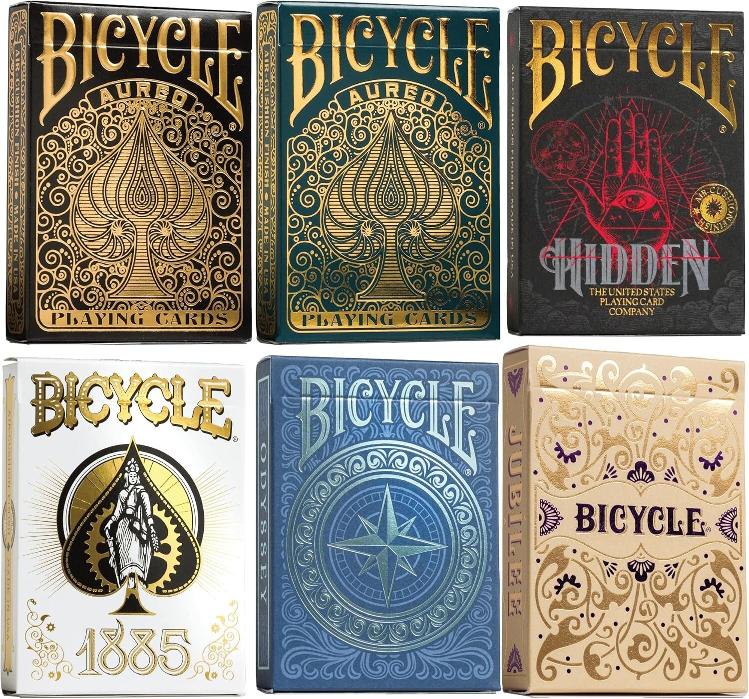 Ultimate Bicycle 6-Deck Bundle: Unique Playing Cards for Collectors & Magicians
