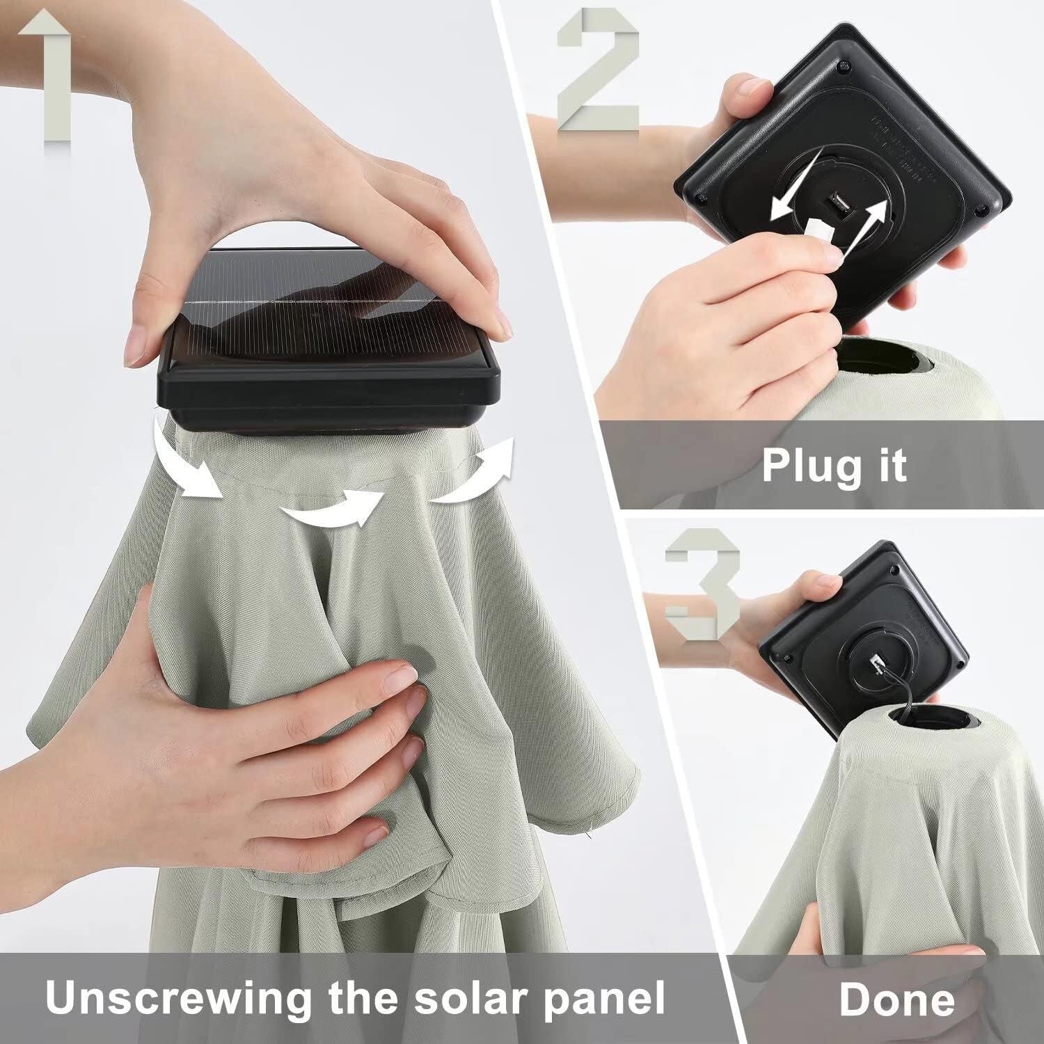 Versatile 9FT Solar Powered Patio Umbrella with 32 LED Lights for Outdoor Use