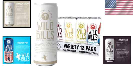 Cane Sugar Craft Soda Variety Pack: 12 Flavors Including Root Beer & Strawberry