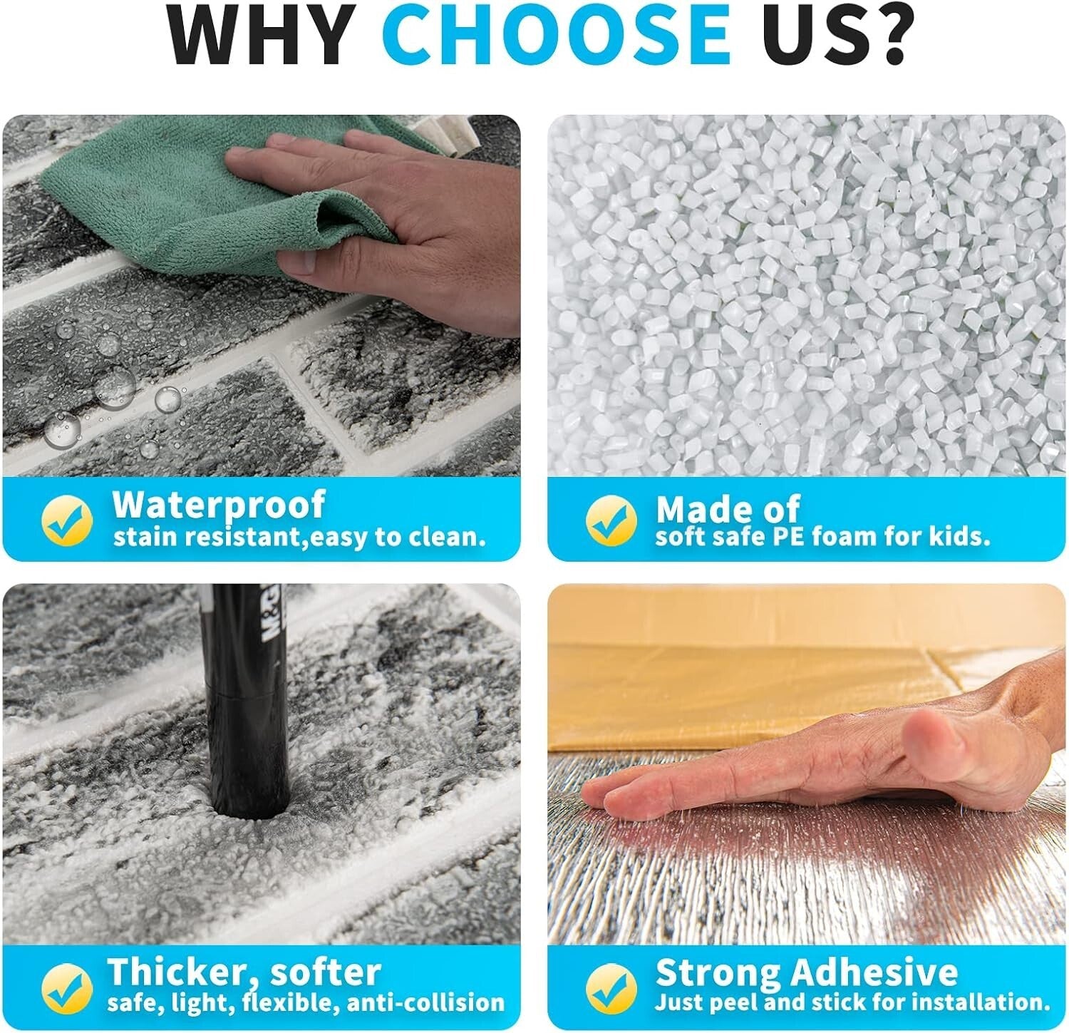 Elegant Faux Brick 3D Wall Panels - 20-Pack Waterproof Peel and Stick Wallpaper