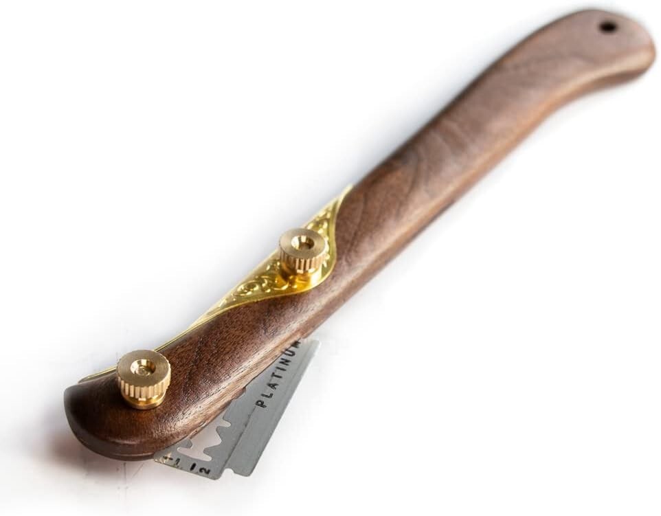 Elegant Walnut Bread Lame with Alloy Steel Blade & Precision Cut Razors