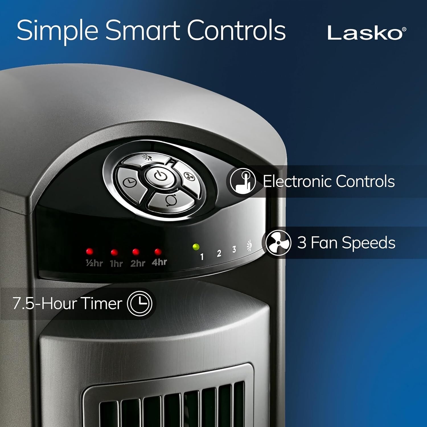 42-Inch Silver Oscillating Tower Fan with Remote - Quiet and Stylish Airflow