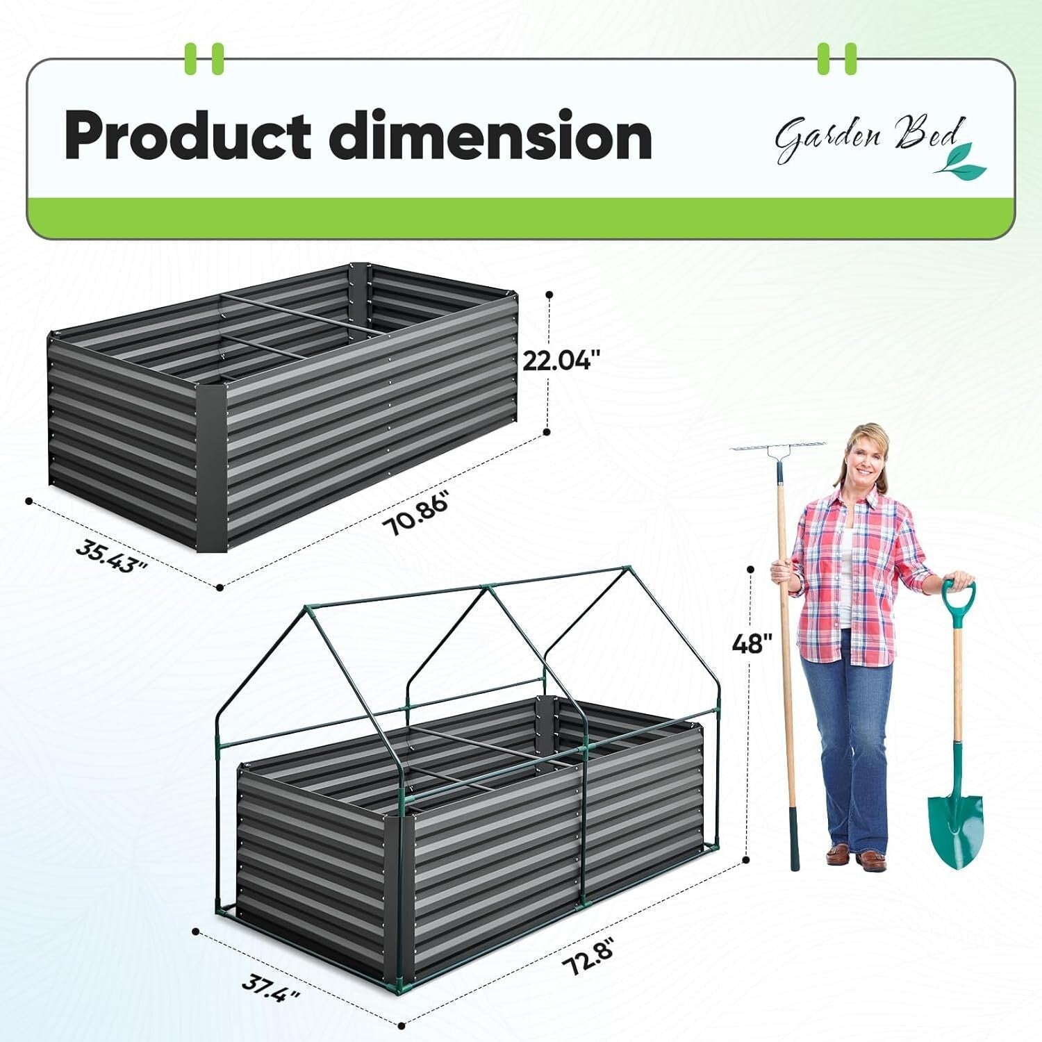 Galvanized Raised Garden Bed with Breathable Cover - Ideal for Year-Round Growth