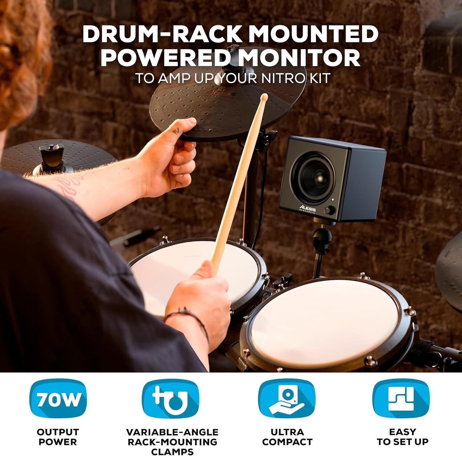 Ultra-Compact 3" Drum Monitor Speaker - Rack-Mountable for Seamless Integration