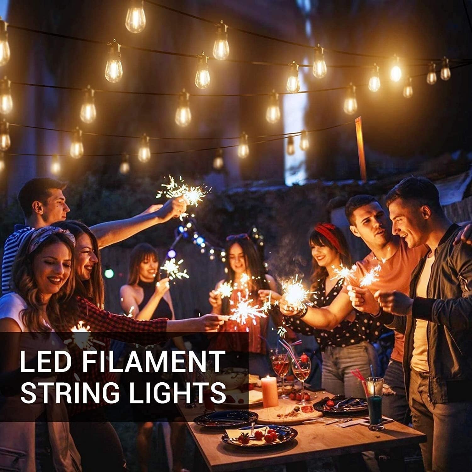 Connectable 53FT LED String Lights with Remote - Ideal for Outdoor Celebrations