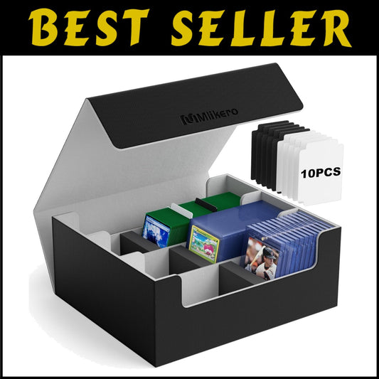 Luxury Leather Trading Card Storage Box with Magnetic Closure for 1800+ Cards