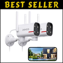 Load image into Gallery viewer, 2K Outdoor Security Camera System - 180° Pan, Night Vision &amp; Alexa Compatible