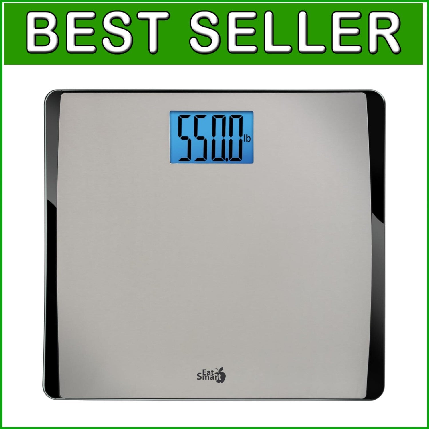 Accurate 550 lb Capacity Bathroom Scale - Fingerprint Resistant Stainless Steel