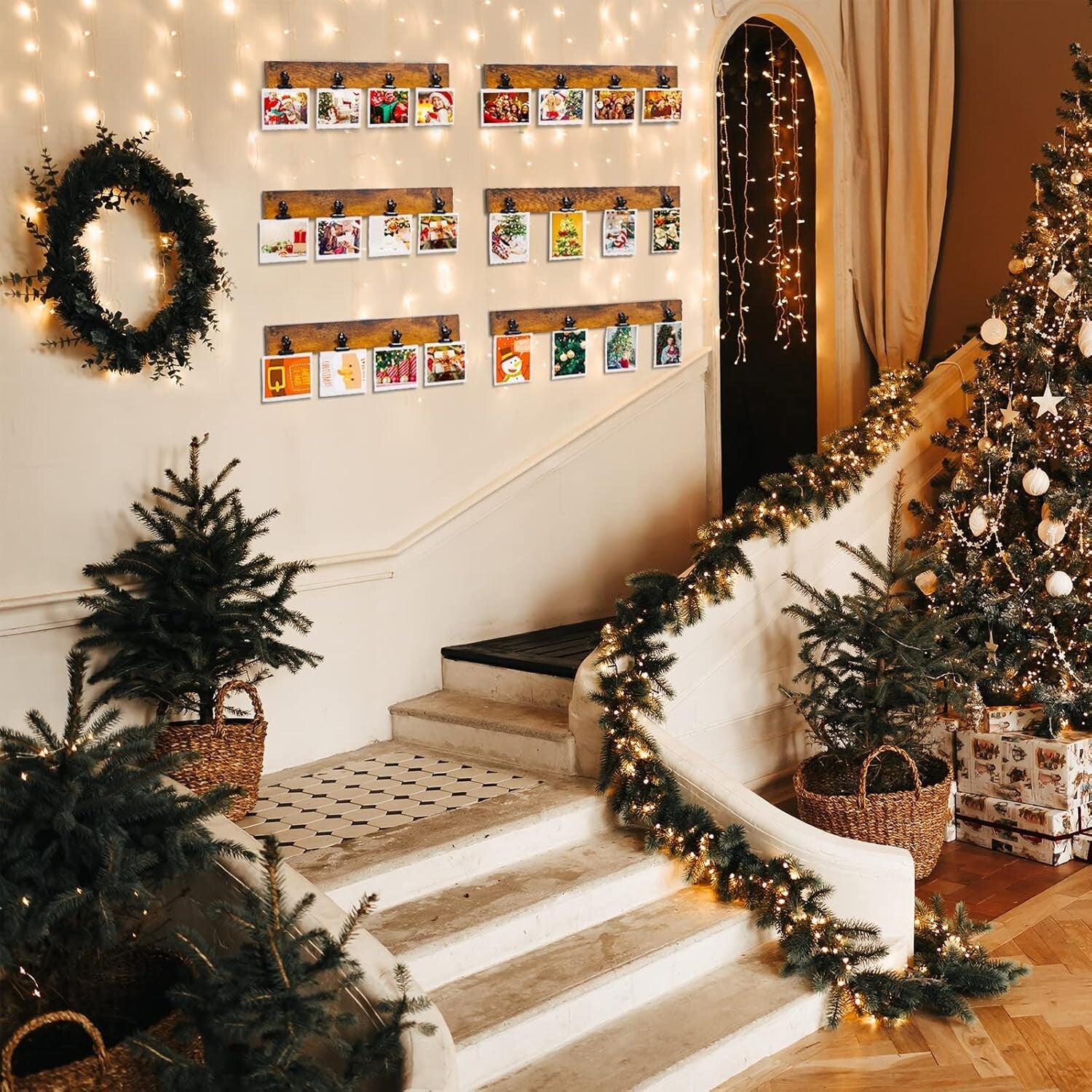 Versatile 17" Wall-Mount Photo Frame with 24 Clips - Organize Your Memories