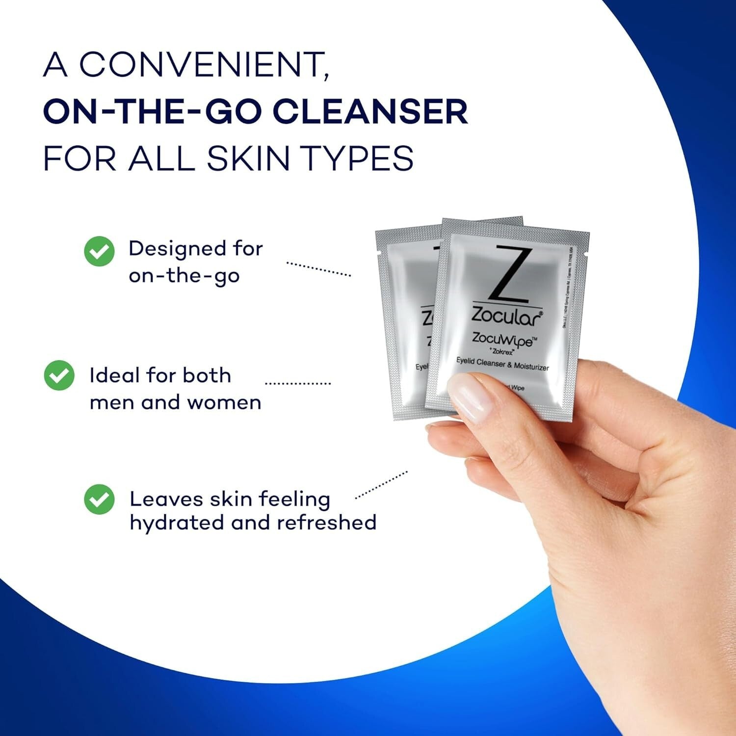 All-in-One ZocuWipe Pads - Effective Moisturizer & Eye Makeup Remover 30ct