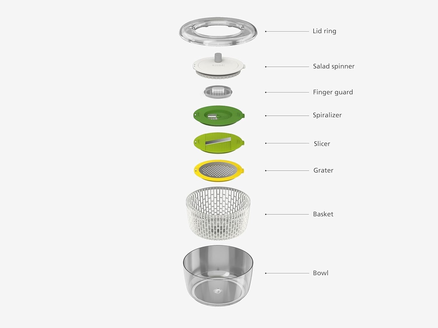 Durable 4-Piece Salad Preparation Kit: Spinner, Cutter, Grater for Fresh Meals