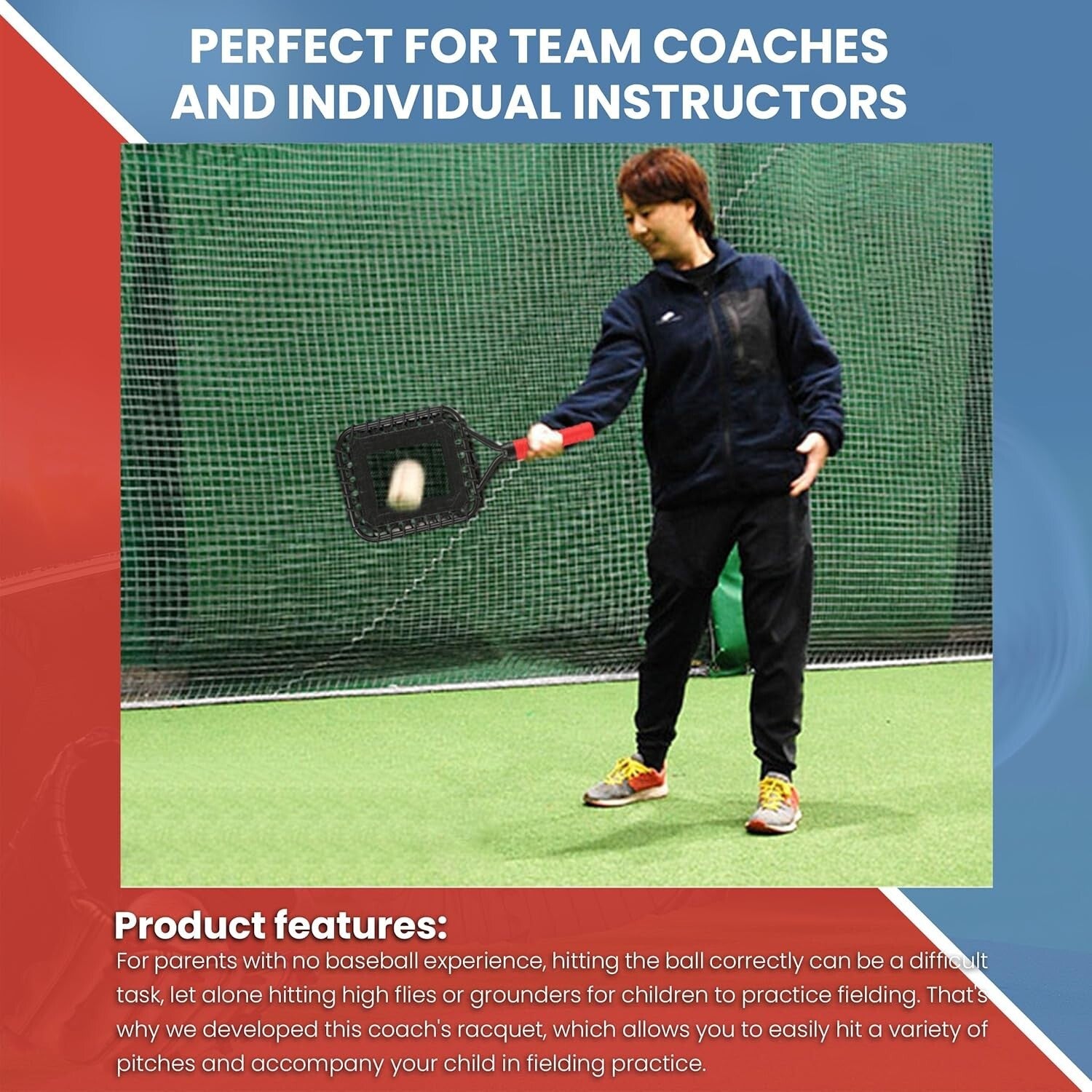 Premium Baseball Fungo Racket - Essential Training Aid for Coaches & Parents