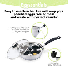 Load image into Gallery viewer, Elegant 4-Cup Stainless Steel Egg Cooker with Bakelite Handle—Stylish &amp; Safe