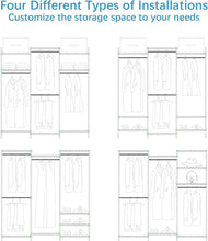 Load image into Gallery viewer, 890lb Load Portable Closet Organizer - 4 Hang Rods &amp; 8 Shelves, Adjustable