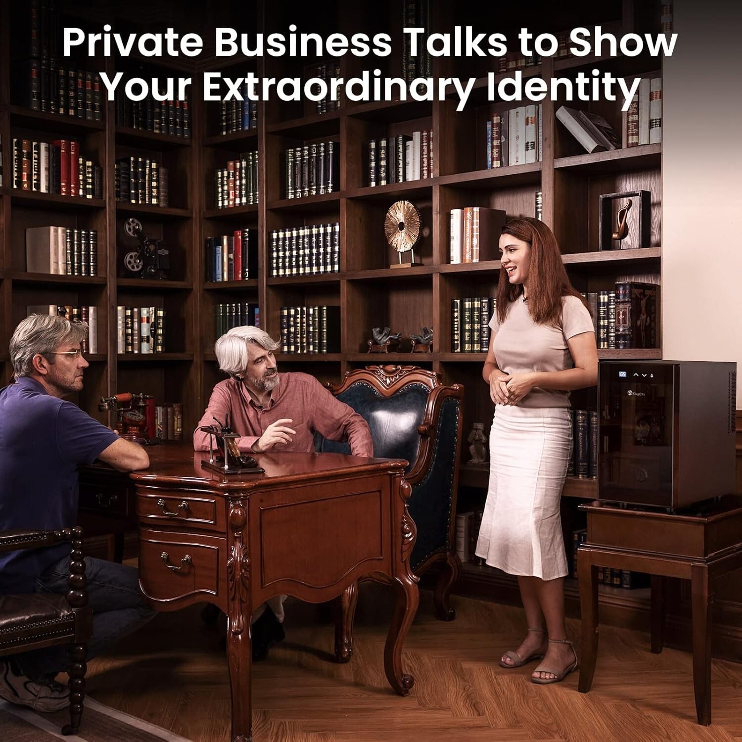 3-Layer Spanish Cedar Cigar Cabinet with Touch Control and 360° Air Circulation