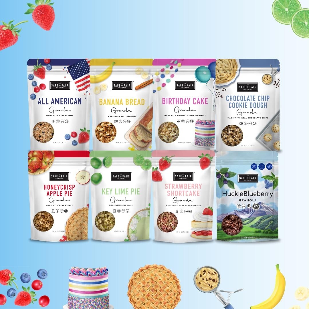 Allergen-Free HuckleBlueberry Granola - Delicious Crunchy Vegan Breakfast 6 Pack