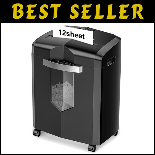 12-Sheet Cross Cut Shredder with 20-Minute Runtime & 4.2 Gal Bin - Heavy Duty