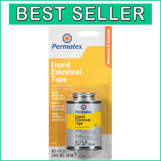 Weatherproof Liquid Electrical Tape - 4 oz., Pack of 6, Black Vinyl Protectant