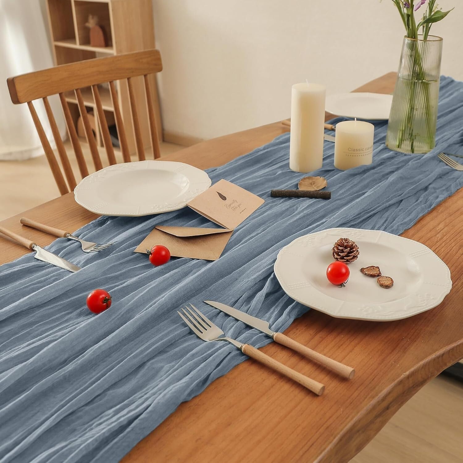 Versatile 35x120 Inch Dusty Blue Cheesecloth - Perfect for Weddings & Showers