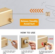 Load image into Gallery viewer, Durable Gold Retractable Clothesline with Dual Ropes - Perfect for All Clothing