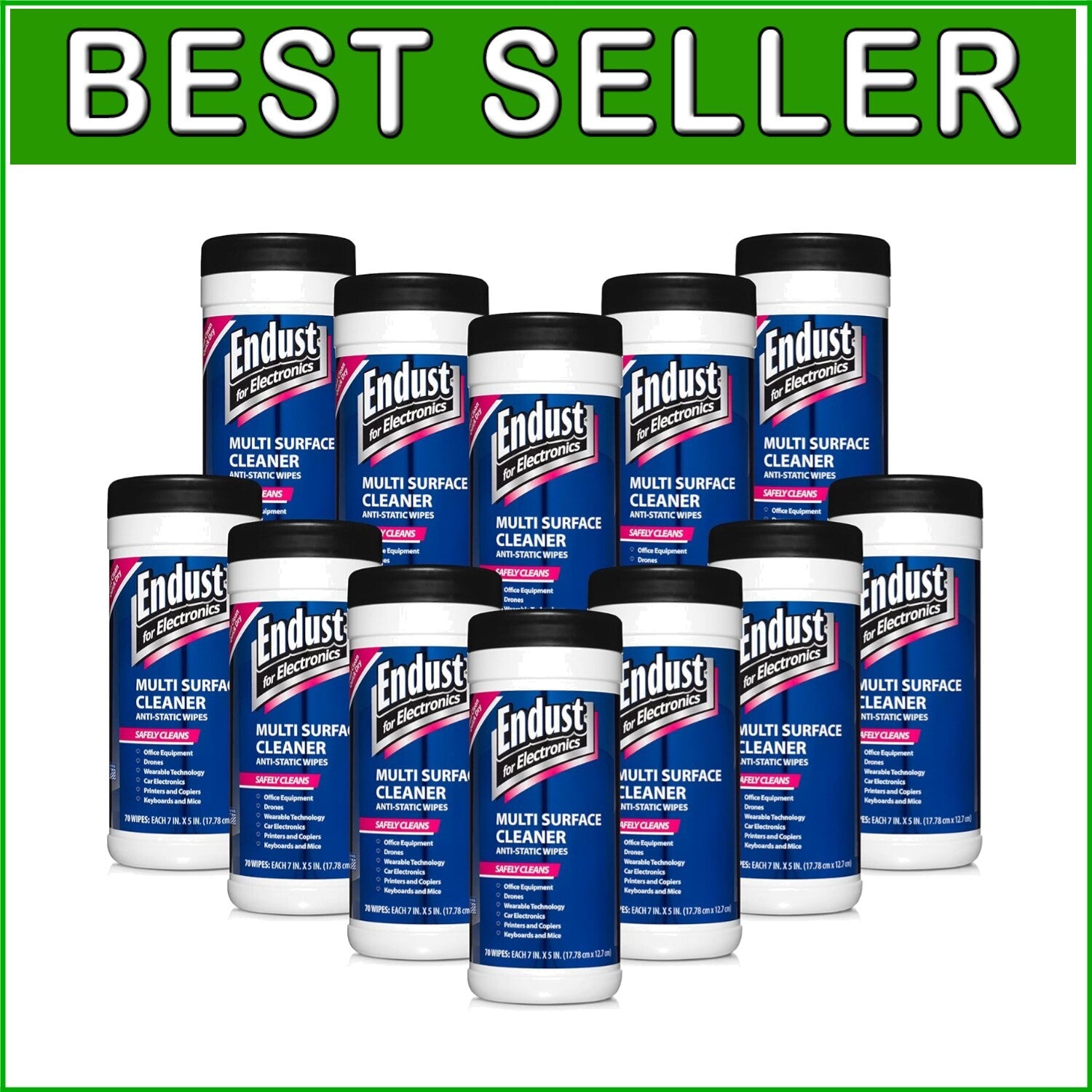 Anti-Static Electronics Cleaning Wipes - 70 Pre-Moistened Wipes - Non-Toxic