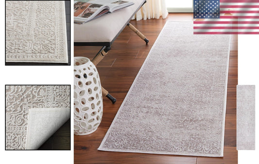 Elegant Polypropylene Runner Rug - Non-Shedding, Ideal for Living Rooms