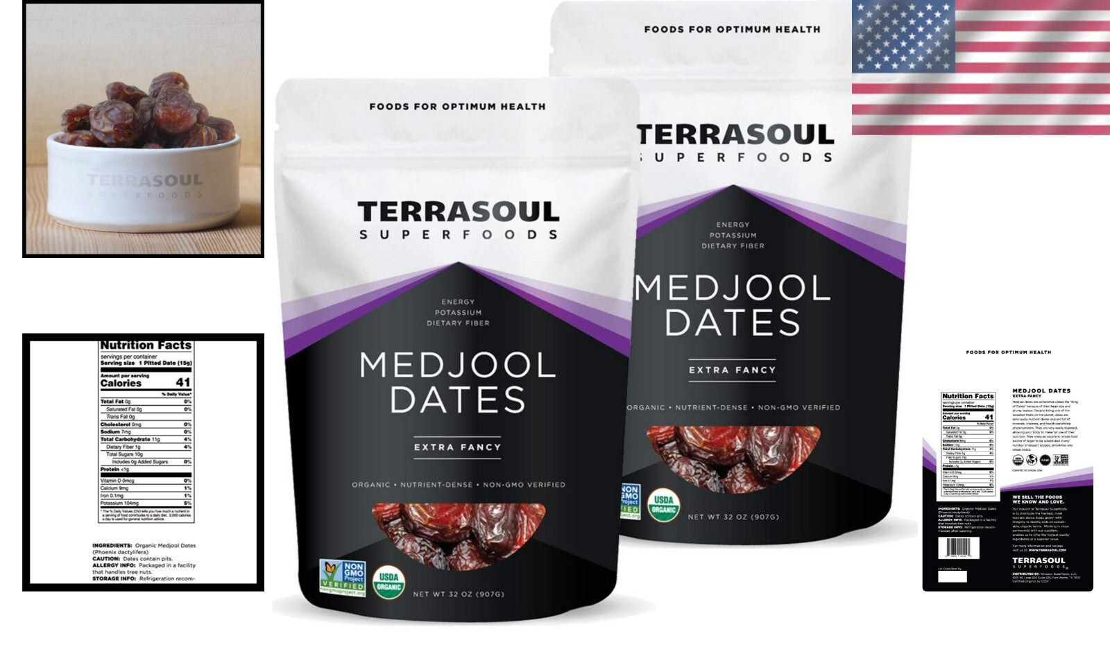 Farm Fresh Organic Medjool Dates 4 Lbs - USDA Certified, Non-GMO Treats