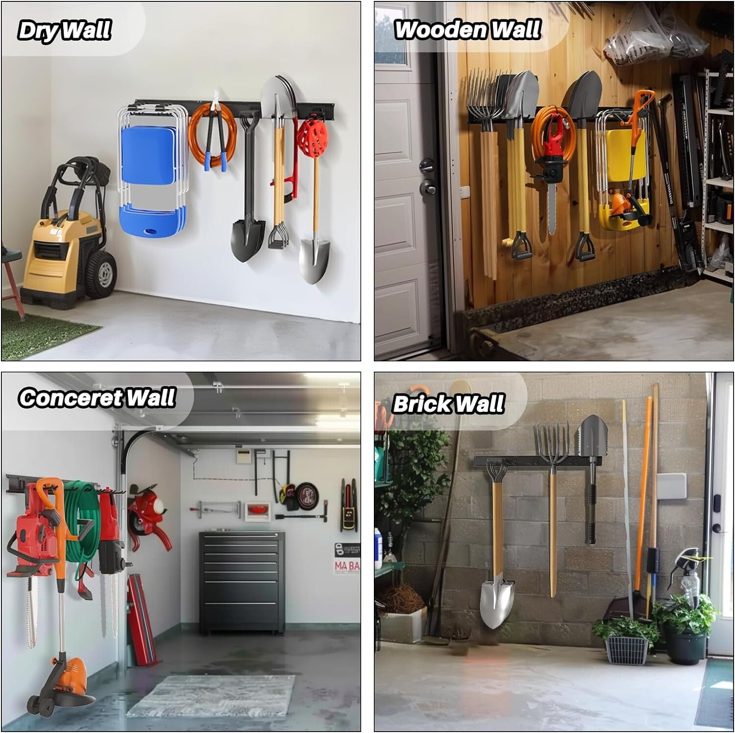 440lb Max Load Garage Tool Storage Rack - Secure Your Tools Effortlessly