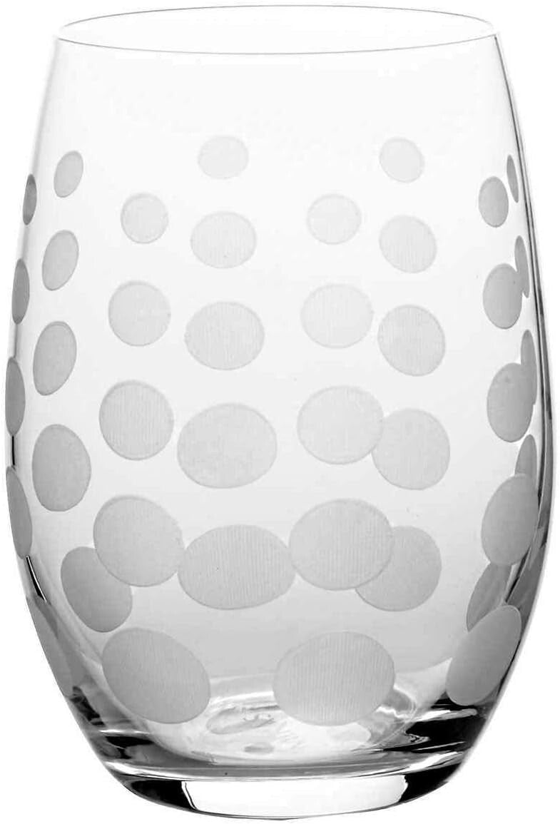 Durable Lead-Free Crystal Stemless Wine Glasses - Dishwasher Safe, Set of 6