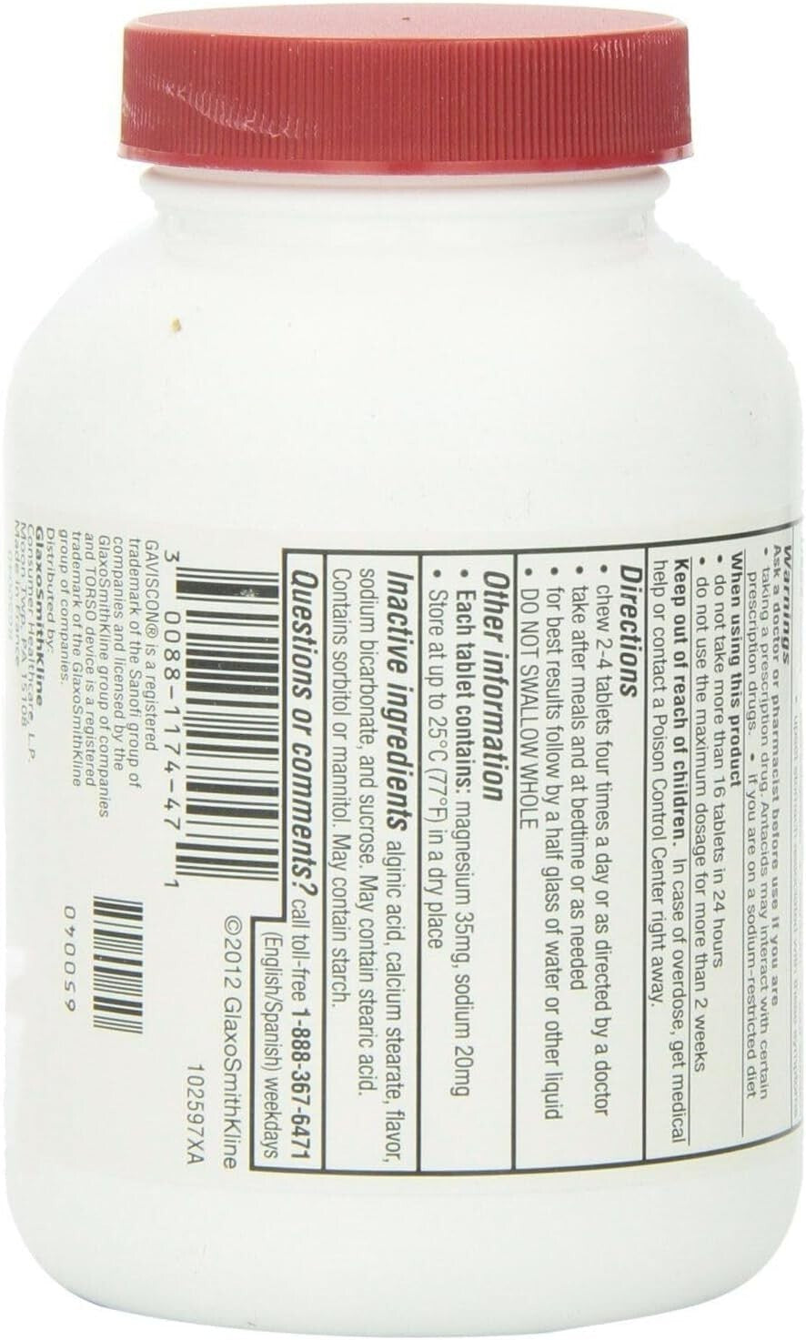 3-Pack Extra Strength Chewable Antacid Tablets - Original Flavor, 100 Count Each