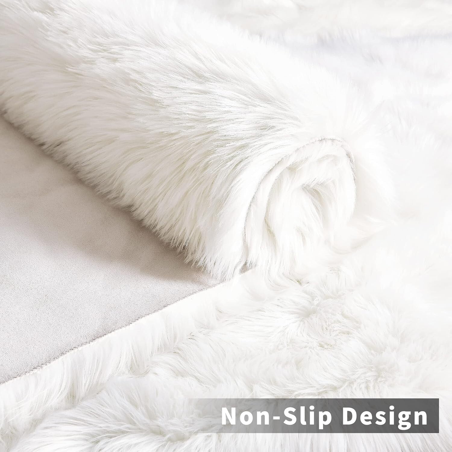 2x6 Ft White Faux Fur Runner Rug – Soft Fluffy Carpet for Living Room Elegance