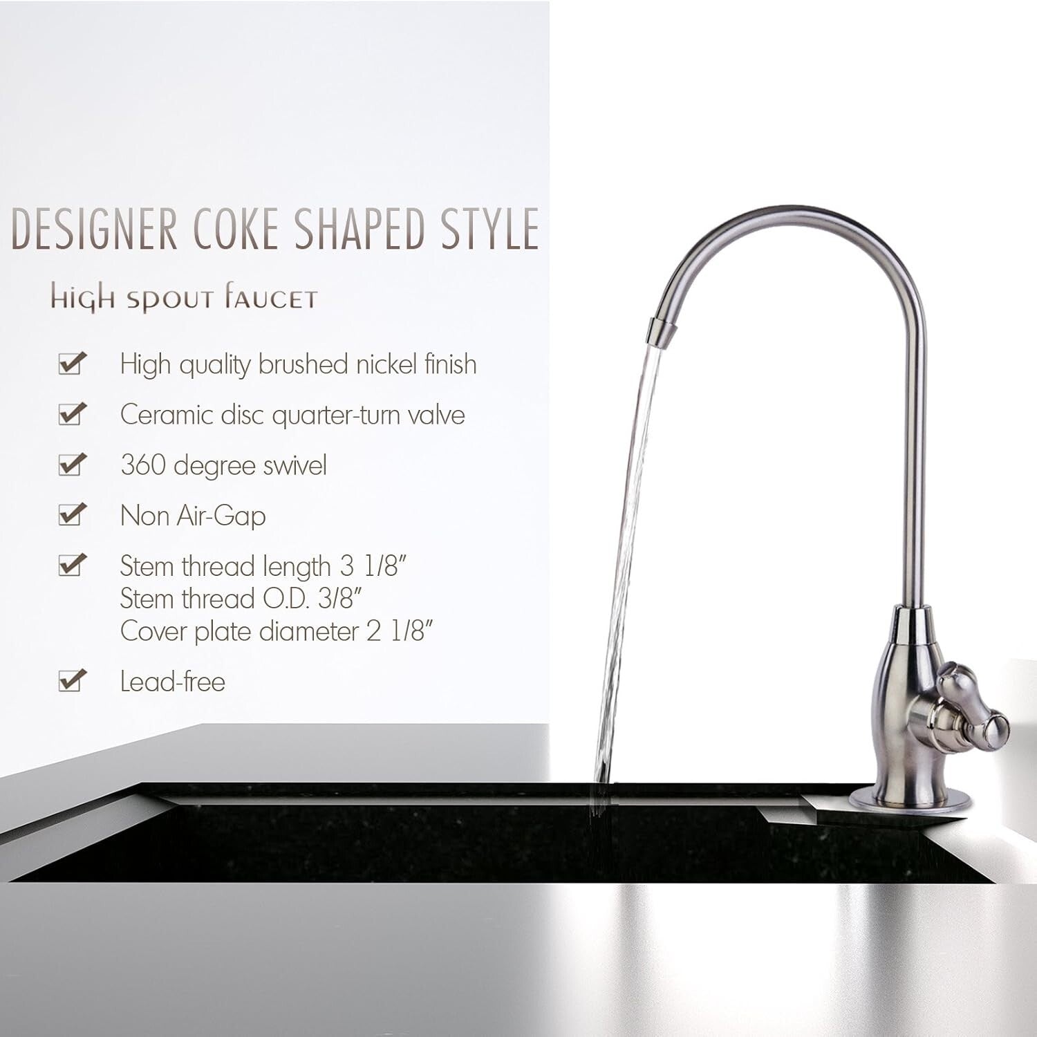 Stylish Brushed Nickel RO Faucet with Easy Installation and Durable Design