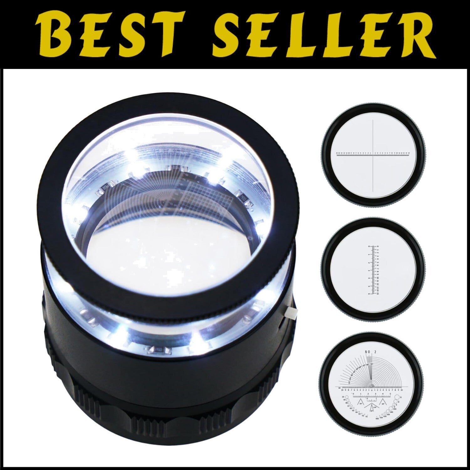 10x Illuminated Jewelers Loupe with LED and Stylish Leather Case for Collectors