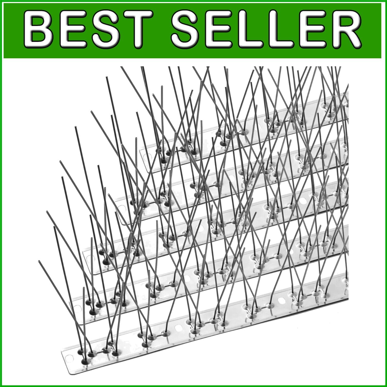 Weather-Resistant Bird Deterrent Spikes - 73.7 Feet, Ideal for Roofs and Gutters