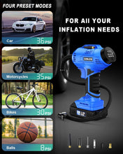 Load image into Gallery viewer, Portable Tire Inflator with 20V Battery &amp; Digital Display - 150 PSI Efficiency