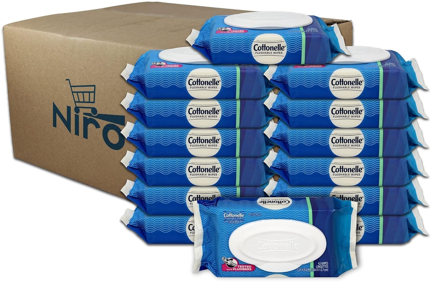 Cost-Effective 14 Packs of Flushable Wipes + 100 Cleaning Wipes - Soft & Gentle!