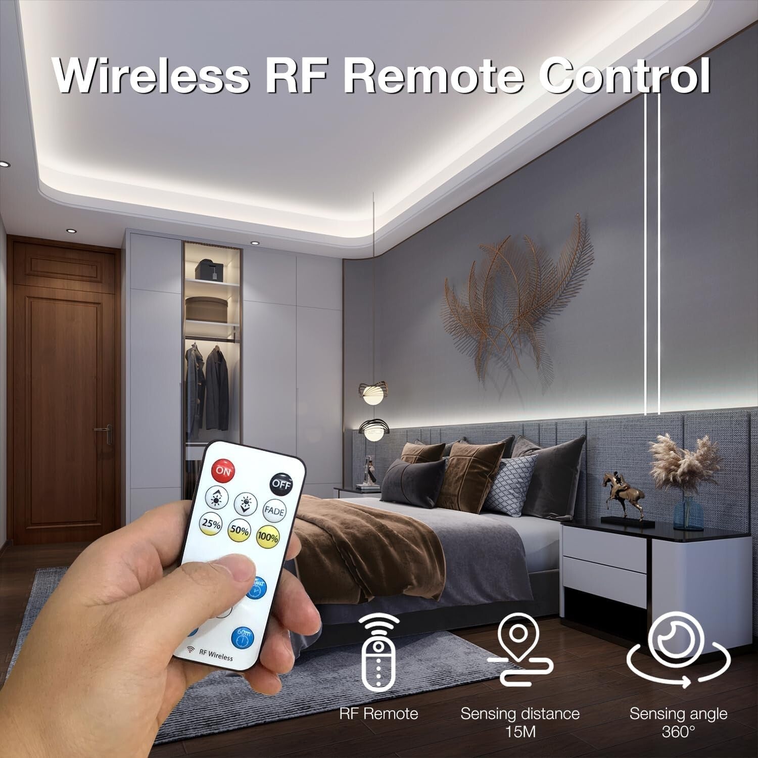 Super Bright 3200 LED COB Tape Light - 6500K Indoor Lighting with Remote Control