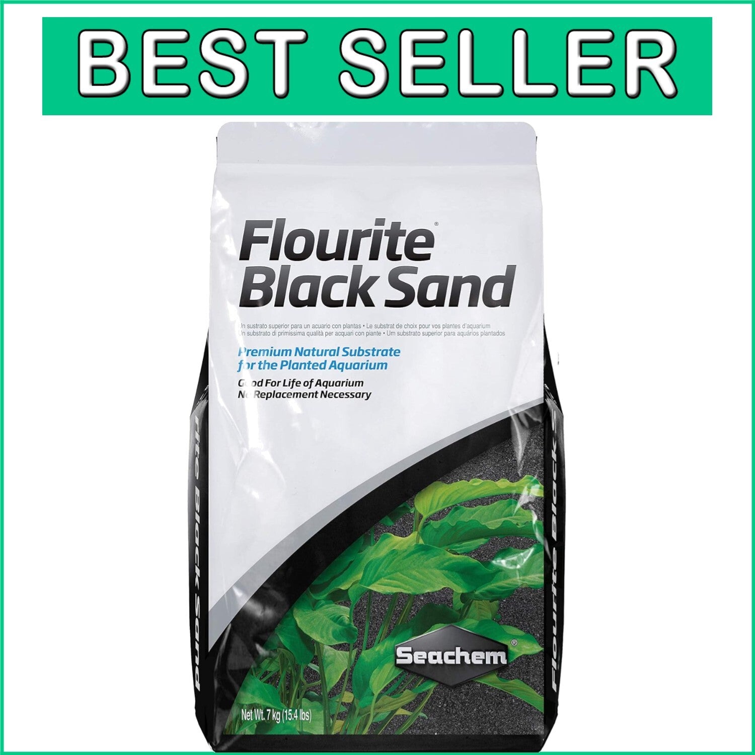 15.4 lbs Specially Fracted Flourite Black Sand - Lasting Substrate for Aquariums
