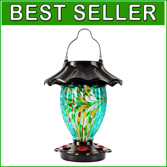 Elegant Solar Color Changing Hummingbird Feeder - 32oz Beautiful Garden Display