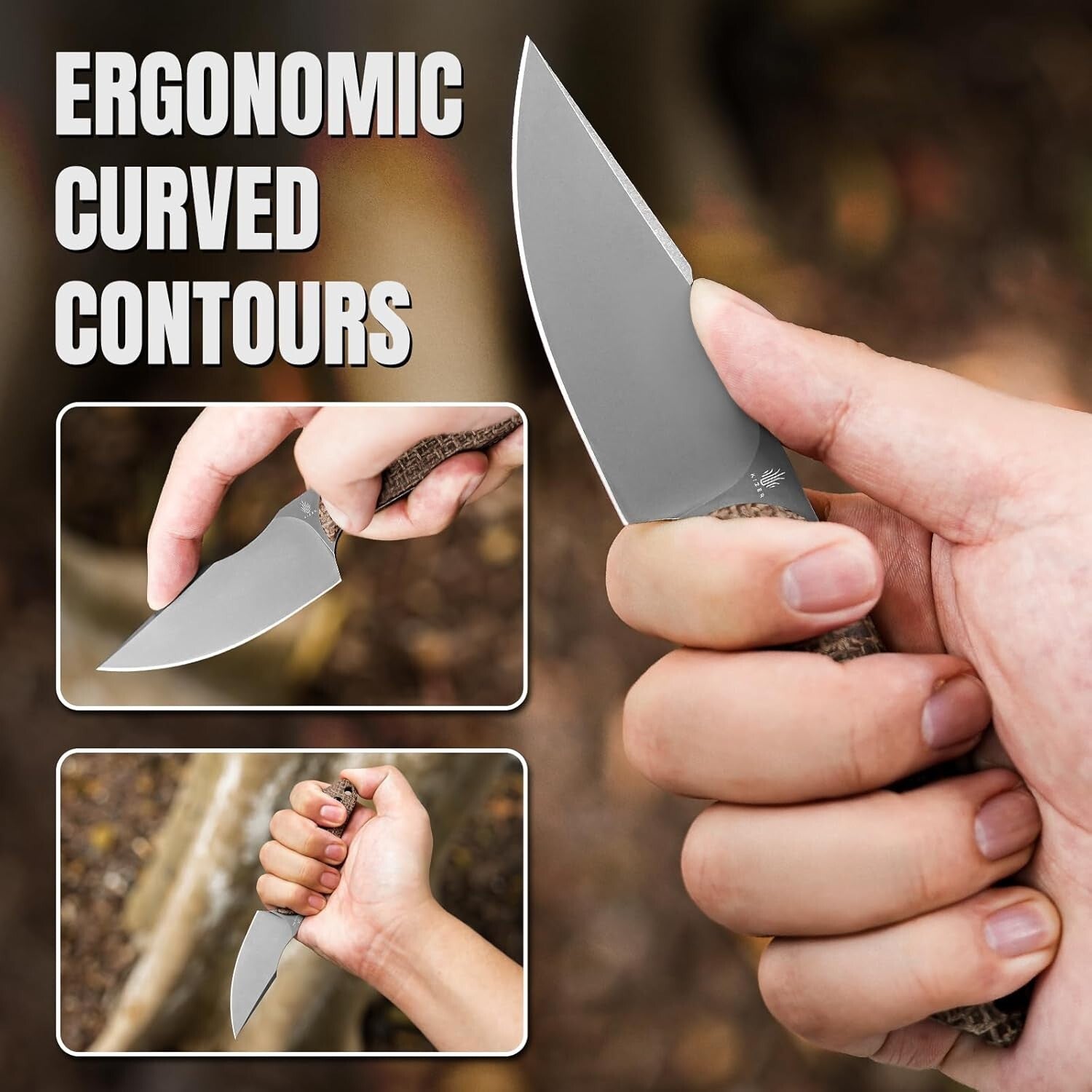 6.49in Compact Mini Harpoon Knife - Stylish Micarta Handle for EDC & Camping