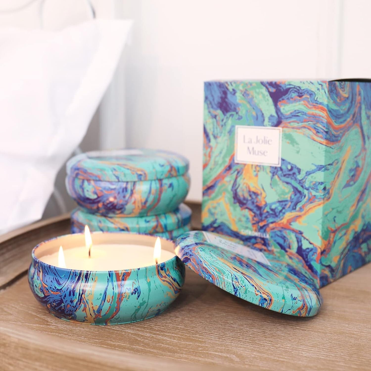 Natural Citronella Candle Set in Stylish Tin - Ideal for Outdoor Gatherings