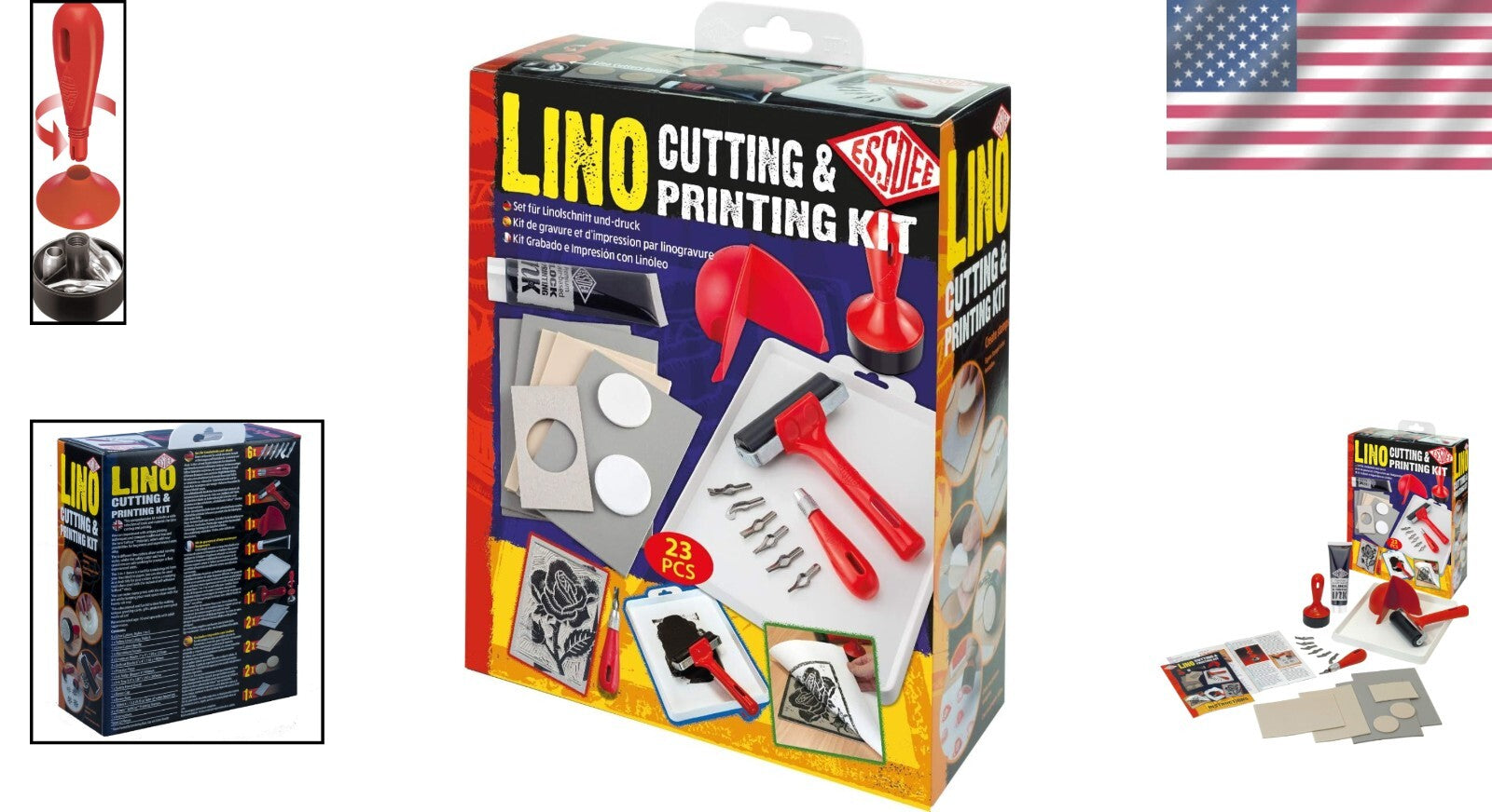 22-Piece Lino Cutting & Printing Kit with Unique Art Supplies for All Seasons
