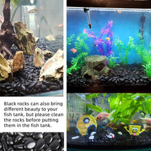Load image into Gallery viewer, Commercial Grade Polished Black River Rocks for Plants &amp; Aquariums - 18lb