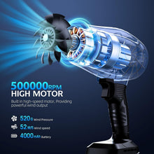 Load image into Gallery viewer, Lightweight Cordless Leaf Blower - 500000RPM Power with Batteries &amp; Charger