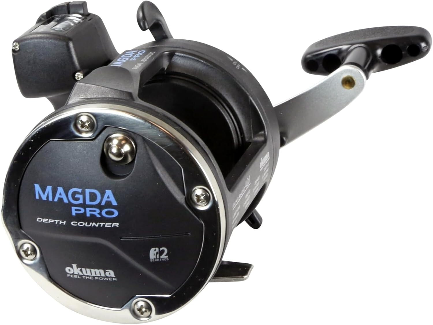 Corrosion-Resistant Fishing Reel with Line Counter and Stainless Steel Bearings