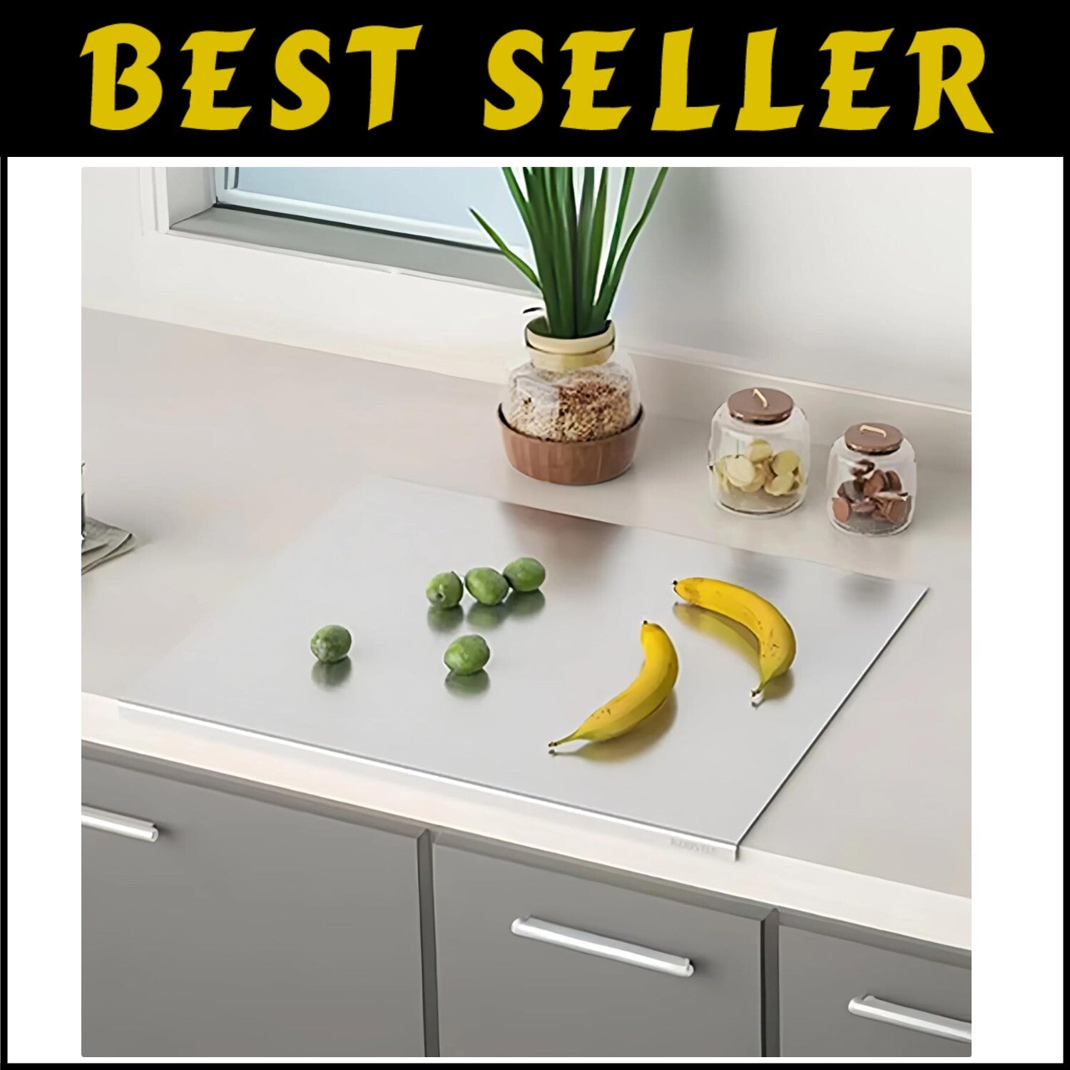 23.6 x 19.6 in Stainless Steel Cutting Board with Anti-Slip Mat - Heavy Duty