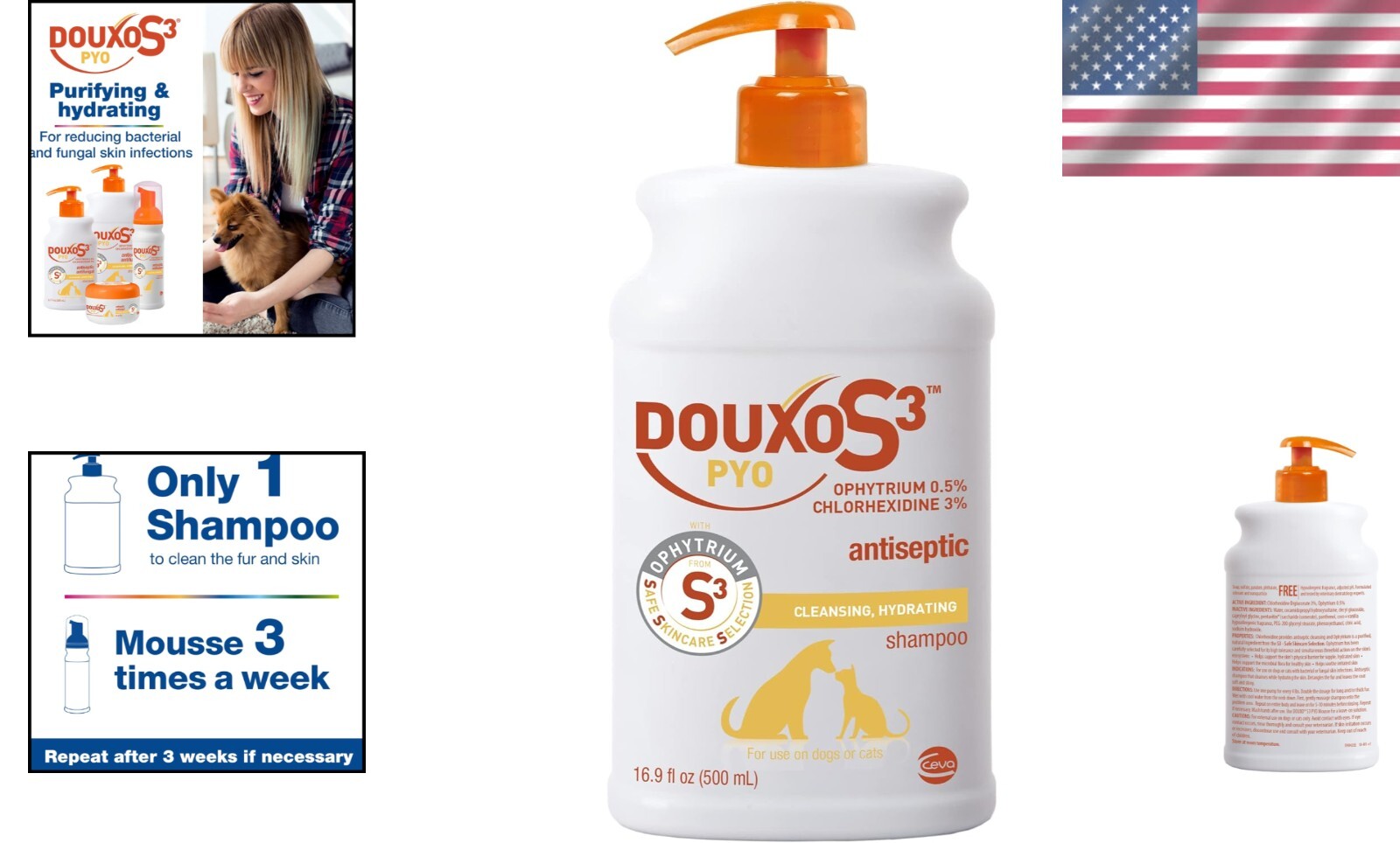 S3 PYO 500mL Shampoo - Vet-Recommended for Dogs & Cats with Skin Issues