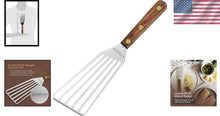 Load image into Gallery viewer, Professional-Grade Chef's Slotted Turner 3" x 6" with Oiled Walnut Handle
