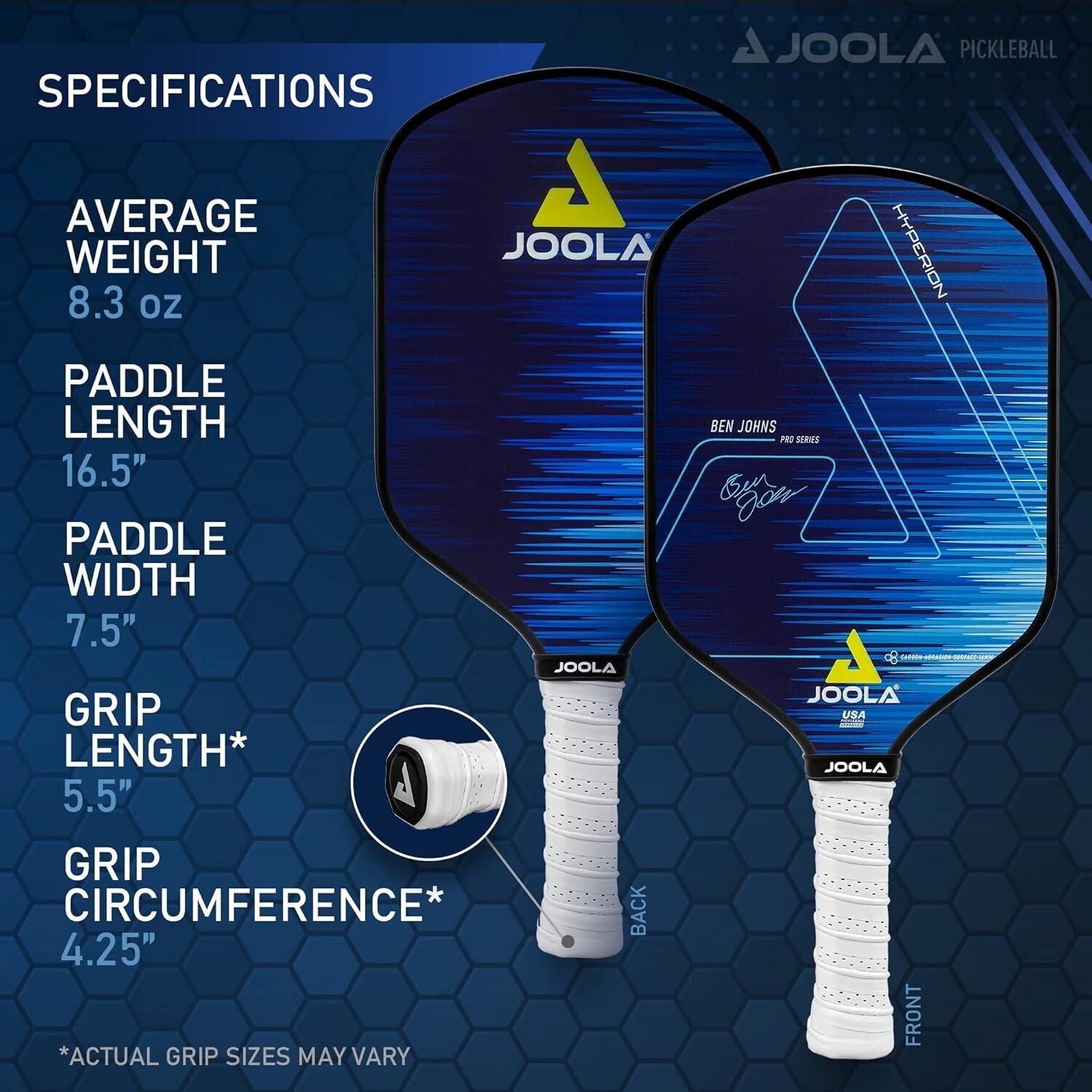 Expert-Level Pickleball Paddle - Ben Johns Hyperion with Carbon Fiber Durability