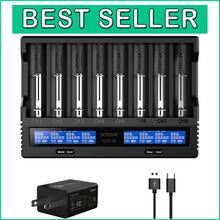 Load image into Gallery viewer, Versatile 8-Slot Battery Charger with Grading Mode &amp; Safety Features Included